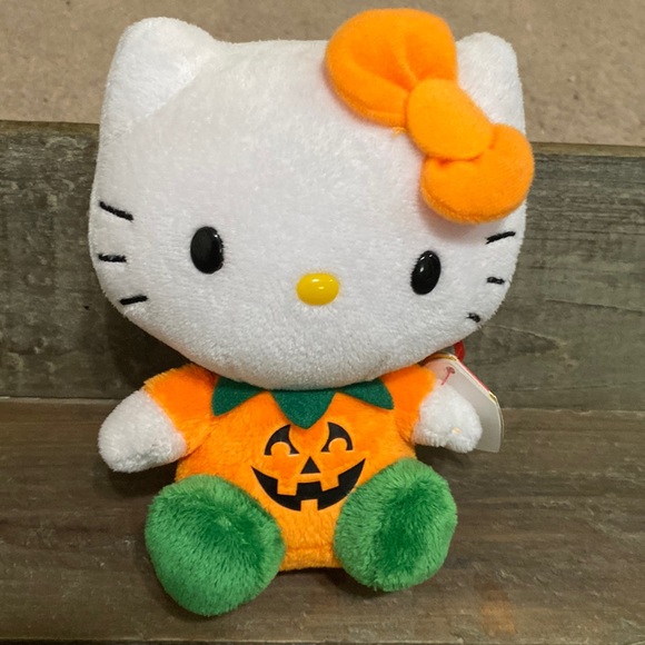 Ty Other - Ty Beanie Babies Baby Hello Kitty Sanrio Halloween Pumpkin Rare Collect Plush